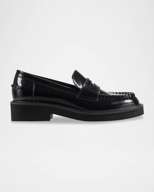 Dagman Whipstitch Leather Loafers